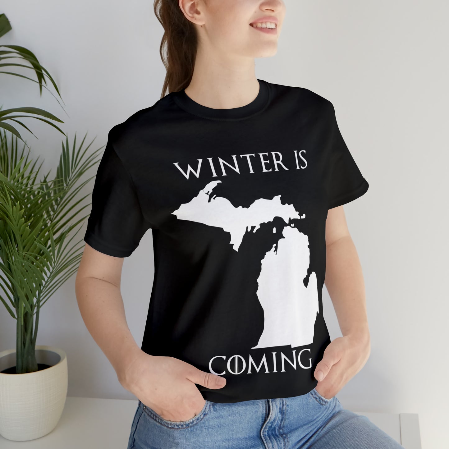 VT Michigan Winter is coming Unisex Jersey Short Sleeve Tee