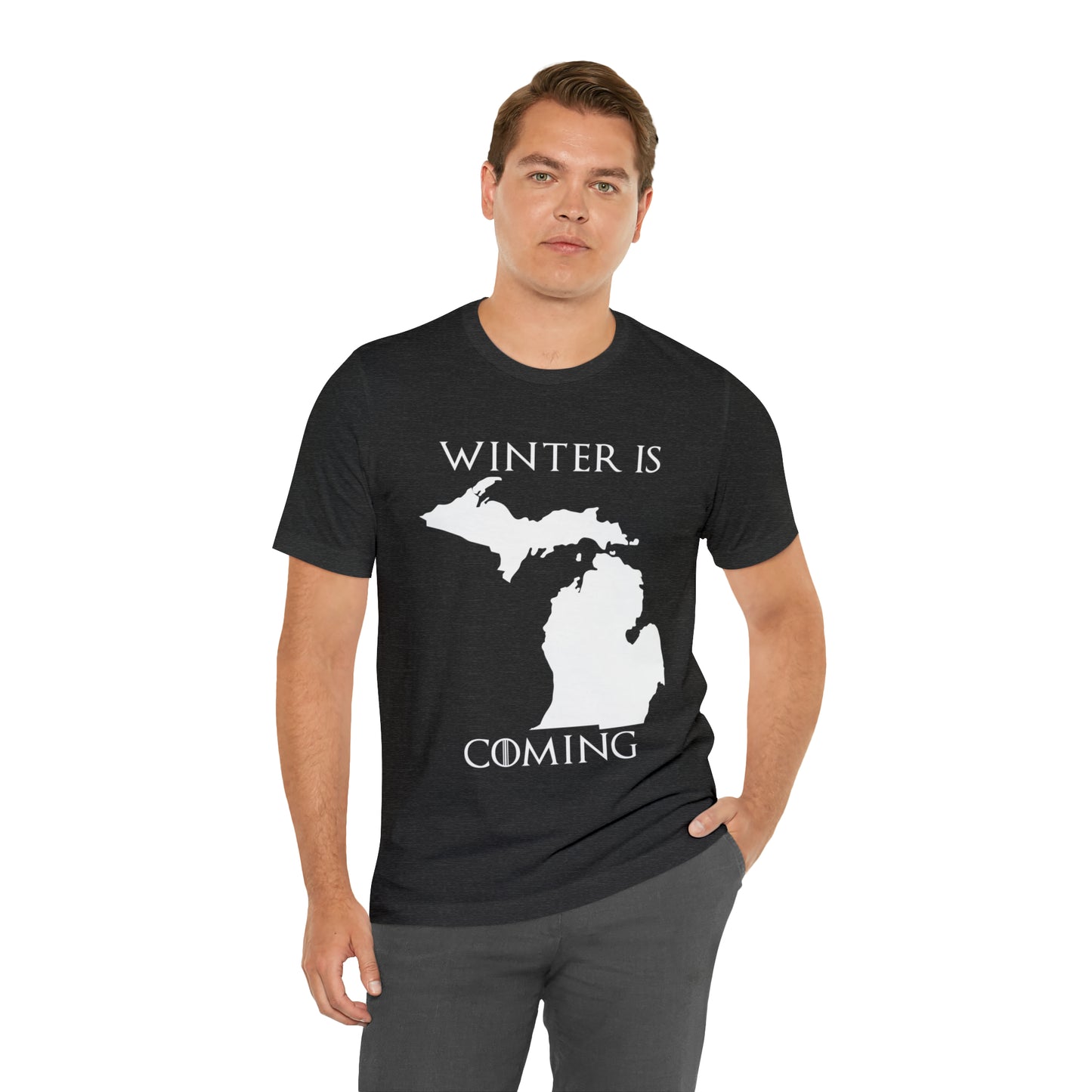 VT Michigan Winter is coming Unisex Jersey Short Sleeve Tee