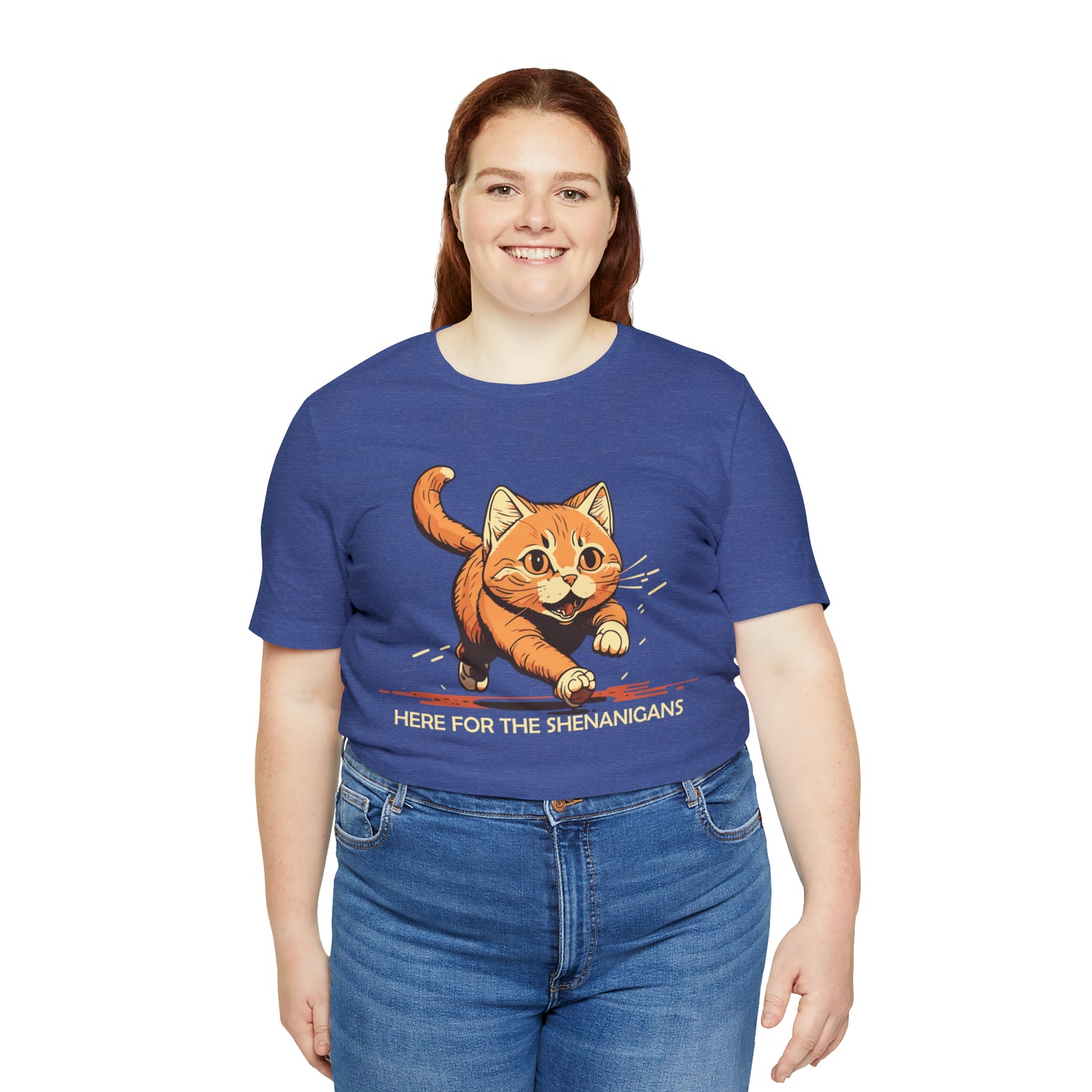 VT Here for the shenanigans tabby cat Unisex Jersey Short Sleeve Tee