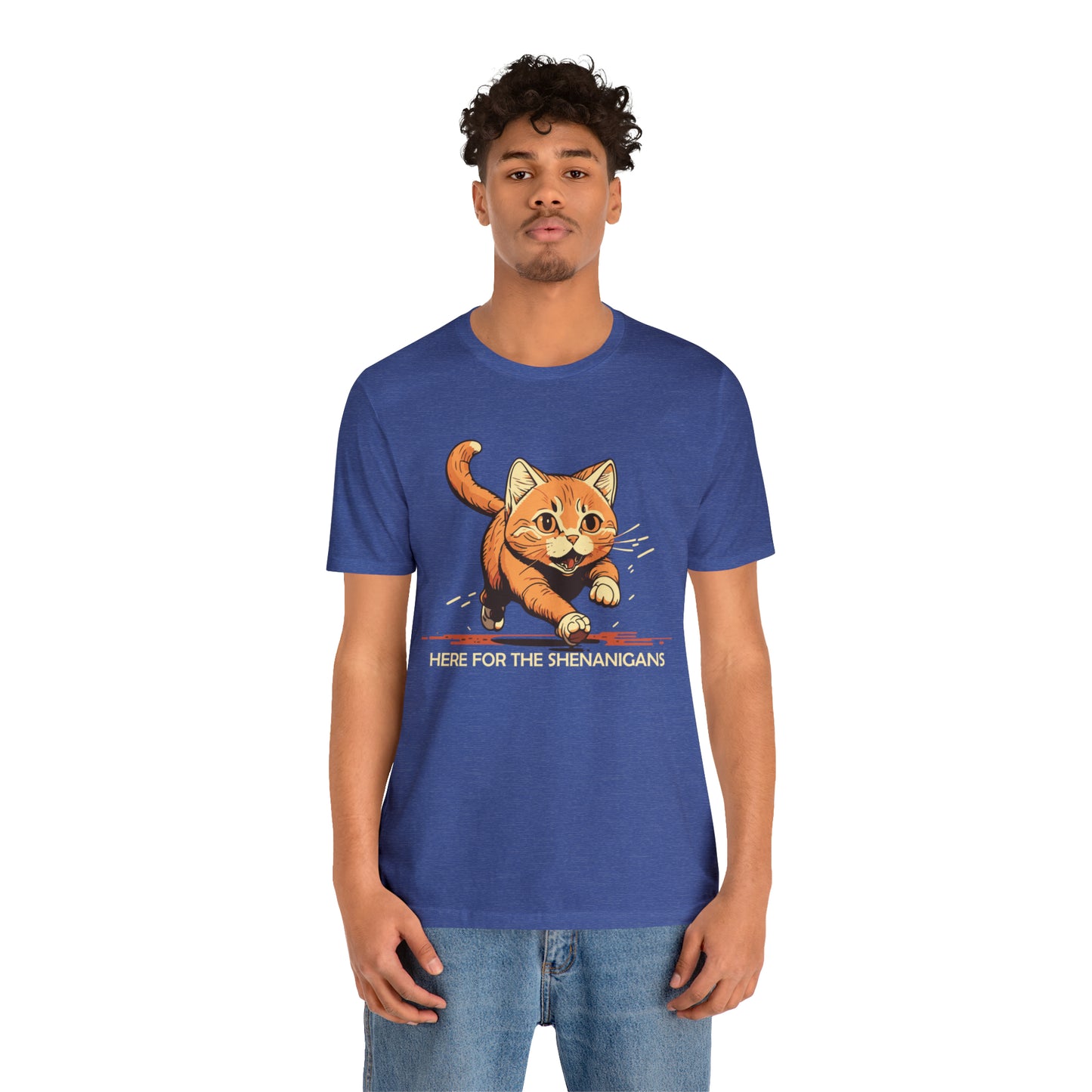 VT Here for the shenanigans tabby cat Unisex Jersey Short Sleeve Tee