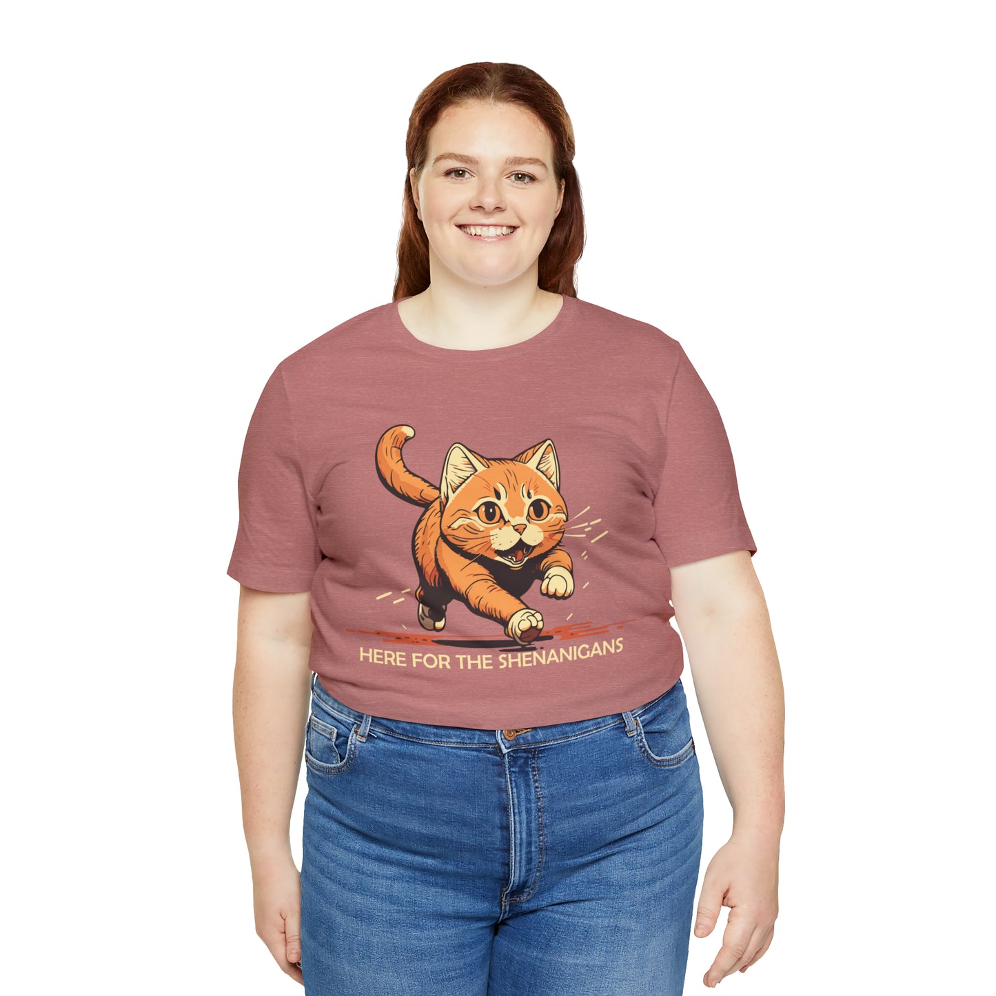 VT Here for the shenanigans tabby cat Unisex Jersey Short Sleeve Tee